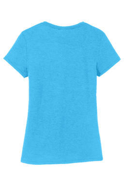 Sample of District Made Ladies Perfect Tri Crew Tee in Turquoise Frst from side back