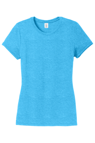 Sample of District Made Ladies Perfect Tri Crew Tee in Turquoise Frst style