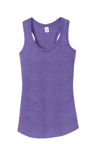 Sample of District Made Ladies Perfect Tri Racerback Tank in Purple Frost style