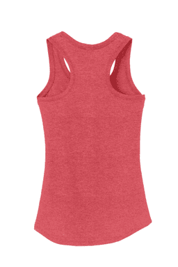 Sample of District Made Ladies Perfect Tri Racerback Tank in Red Frost from side back