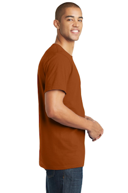 Sample of District The Concert Tee in Burnt Orange from side sleeveleft