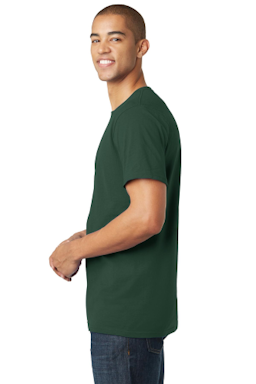 Sample of District The Concert Tee in Forest Green from side sleeveright