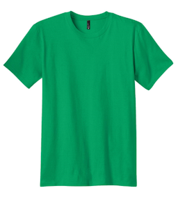 Sample of District The Concert Tee in Kelly Green from side front