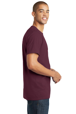 Sample of District The Concert Tee in Maroon from side sleeveleft