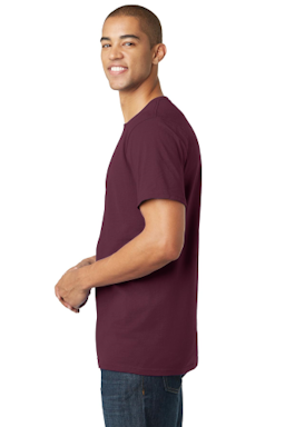 Sample of District The Concert Tee in Maroon from side sleeveright