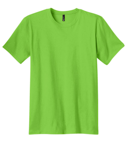 Sample of District The Concert Tee in Neon Green from side front