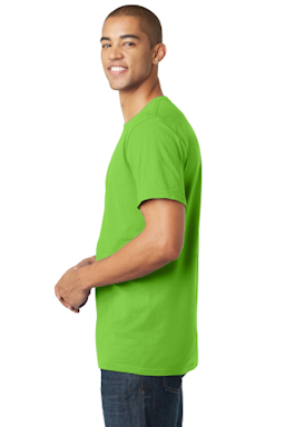 Sample of District The Concert Tee in Neon Green from side sleeveright
