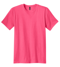 Sample of District The Concert Tee in Neon Pink from side front