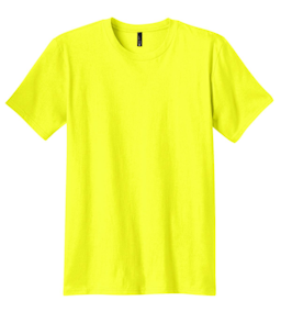 Sample of District The Concert Tee in Neon Yellow from side front