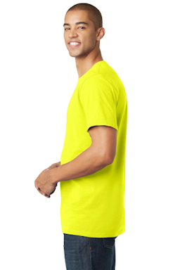 Sample of District The Concert Tee in Neon Yellow from side sleeveright