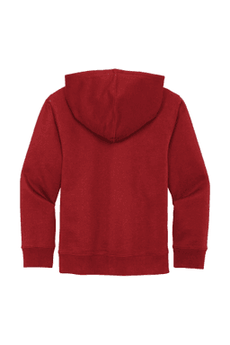 Sample of District Youth V.I.T. Fleece Hoodie DT6100Y in Classic Red from side back