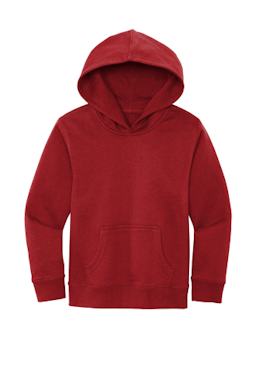 Sample of District Youth V.I.T. Fleece Hoodie DT6100Y in Classic Red from side front