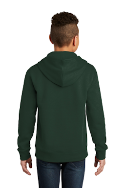 Sample of District Youth V.I.T. Fleece Hoodie DT6100Y in Forest Green from side back