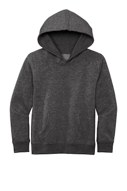 Sample of District Youth V.I.T. Fleece Hoodie DT6100Y in Hthrd Charcoal from side front
