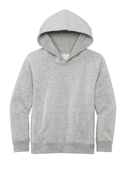 Sample of District Youth V.I.T. Fleece Hoodie DT6100Y in Lt Hthr Grey from side front