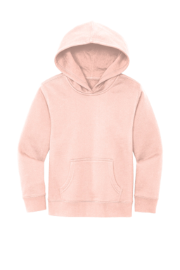 Sample of District Youth V.I.T. Fleece Hoodie DT6100Y in Rosewater Pink from side front