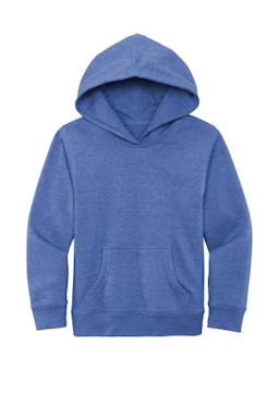 Sample of District Youth V.I.T. Fleece Hoodie DT6100Y in Royal Frost from side front