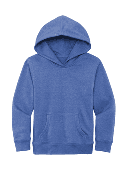 Sample of District Youth V.I.T. Fleece Hoodie DT6100Y in Royal Frost from side front