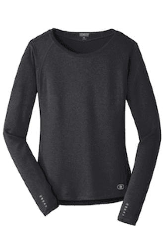 Sample of OGIO ENDURANCE Ladies Long Sleeve Pulse Crew in Blacktop style