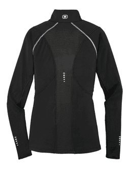 Sample of OGIO ENDURANCE Ladies Nexus 1/4-Zip Pullover in Blacktop from side back