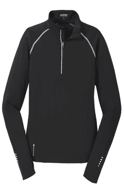 Sample of OGIO ENDURANCE Ladies Nexus 1/4-Zip Pullover in Blacktop from side front