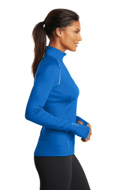 Sample of OGIO ENDURANCE Ladies Nexus 1/4-Zip Pullover in Electric Blue from side sleeveleft