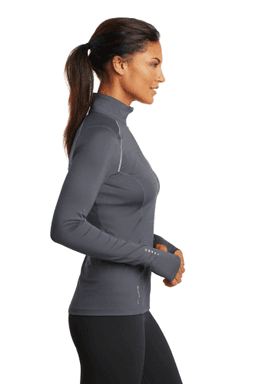Sample of OGIO ENDURANCE Ladies Nexus 1/4-Zip Pullover in Gear Grey from side sleeveleft