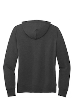 Sample of Port & Company Ladies Core Fleece Pullover Hooded Sweatshirt LPC78H in Dark Hthr Grey from side back