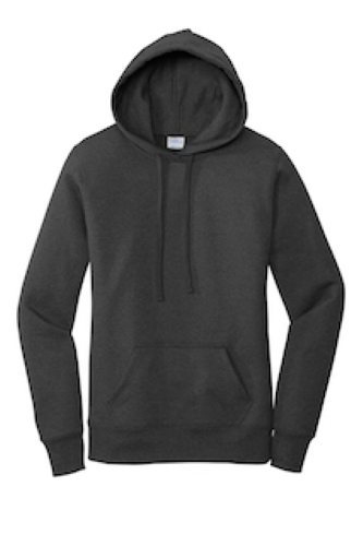 Sample of Port & Company Ladies Core Fleece Pullover Hooded Sweatshirt LPC78H in Dark Hthr Grey style