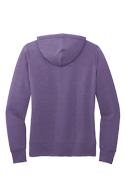 Sample of Port & Company Ladies Core Fleece Pullover Hooded Sweatshirt LPC78H in Heather Purple from side back