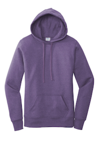 Sample of Port & Company Ladies Core Fleece Pullover Hooded Sweatshirt LPC78H in Heather Purple style