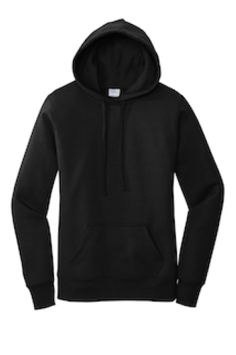 Sample of Port & Company Ladies Core Fleece Pullover Hooded Sweatshirt LPC78H in Jet Black style