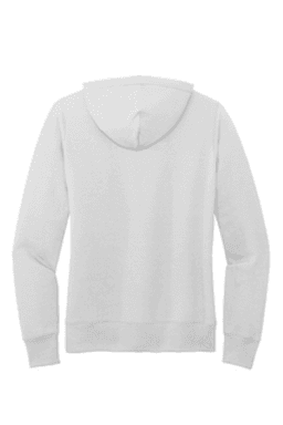 Sample of Port & Company Ladies Core Fleece Pullover Hooded Sweatshirt LPC78H in White from side back