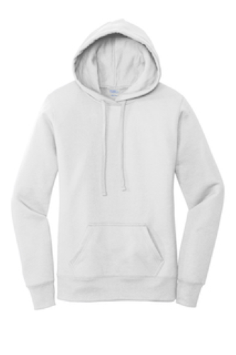 Sample of Port & Company Ladies Core Fleece Pullover Hooded Sweatshirt LPC78H in White style