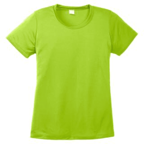 Sample of Sport Tek Ladies Competitor Tee in Lime Shock style