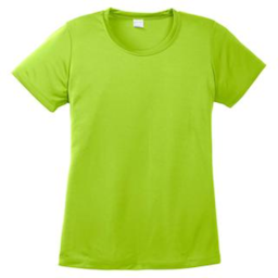 Sample of Sport Tek Ladies Competitor Tee in Lime Shock from side front