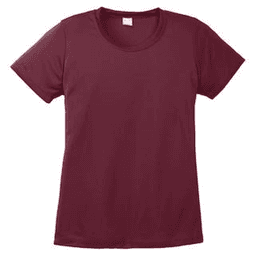 Sample of Sport Tek Ladies Competitor Tee in Maroon from side front