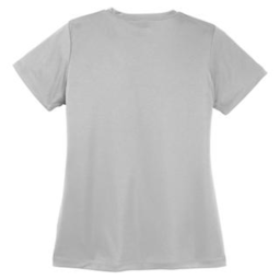 Sample of Sport Tek Ladies Competitor Tee in Silver from side back