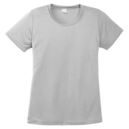 Sample of Sport Tek Ladies Competitor Tee in Silver from side front