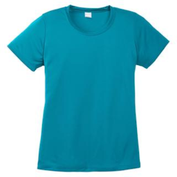 Sample of Sport Tek Ladies Competitor Tee in Tropic Blue from side front