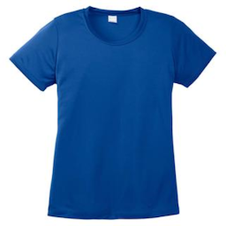 Sample of Sport Tek Ladies Competitor Tee in True Royal from side front