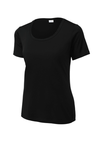 Sample of Sport-Tek Ladies Posi-UV Pro Scoop Neck Tee in Black style