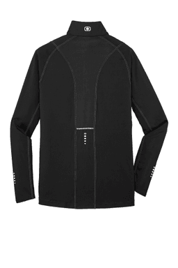 Sample of OGIO ENDURANCE Nexus 1/4-Zip Pullover in Blacktop from side back