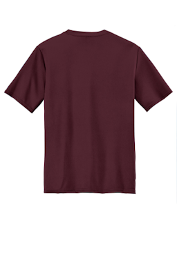 Sample of Port & Company Essential Performance Tee in Ath Maroon from side back