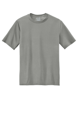 Sample of Port & Company Essential Performance Tee in Grey Concrete from side front