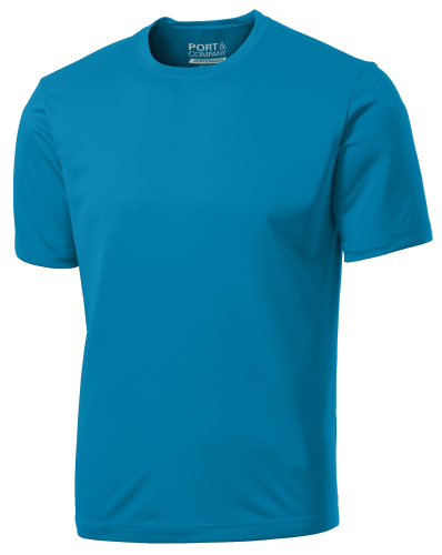 Sample of Port & Company Essential Performance Tee in Neon Blue style