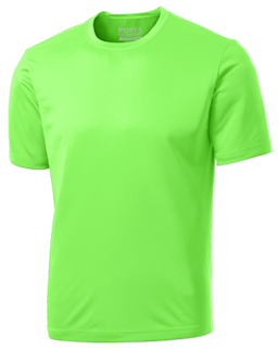 Sample of Port & Company Essential Performance Tee in Neon Green from side front