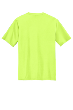 Sample of Port & Company Essential Performance Tee in Neon Yellow from side back
