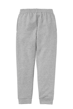 Sample of Port & Company Youth Core Fleece Jogger in AthlHthr from side back