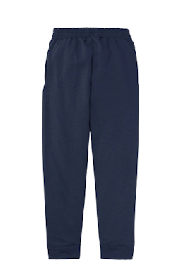 Sample of Port & Company Youth Core Fleece Jogger in Navy from side back